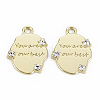 Rack Plating Alloy Crystal Rhinestone Pendants PALLOY-Q436-027A-NR-1