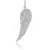 Antique Silver Plated Alloy Wing Big Pendants ALRI-N019-06-2