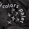 Star Alloy Rhinestone Cabochons MRMJ-WH0075-114-23-1