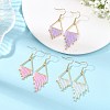 304 Stainless Steel Glass Tassel Dangle Earrings EJEW-MZ00828-1