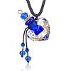 Baroque Style Heart Handmade Lampwork Perfume Essence Bottle Pendant Necklace PW-WG87634-02-1