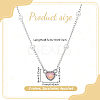 4Pcs 2 Colors Alloy & Resin Pink Heart Pendant Necklaces with Imitation Pearl NJEW-HY0001-12-2