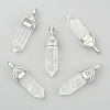 Natural Quartz Crystal Double Terminated Pointed Pendants X-G-F295-05P-1