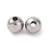 304 Stainless Steel Round Beads STAS-F285-01P-3