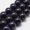 Synthetic Blue Goldstone Beads Strands G-N0178-03-12mm-1