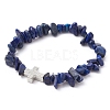 3Pcs 3 Style Natural Mixed Gemstone Chips Beaded Stretch Bracelets Set BJEW-TA00392-3