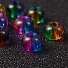 Spray Painted Glass European Beads X-DGLA-R016-12mm-M-4