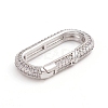 Brass Micro Pave Clear Cubic Zirconia Spring Gate Rings ZIRC-E164-06P-1