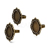 Vintage Adjustable Iron Finger Ring Components Alloy Cabochon Bezel Settings PALLOY-Q300-09AB-NR-5