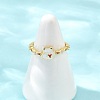 Brass Micro Pave Cubic Zirconia Enamel Cuff Open Rings CU-CBACDF6-04G-1