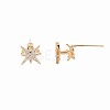 Brass Micro Pave Clear Cubic Zirconia Stud Earring Findings KK-S364-139-3