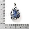 Natural Blue Spot Jasper Teardrop Pendants G-G112-03P-07-3