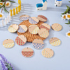 Beadthoven 16Pcs 4 Colors Printed Resin & Wood Pendants WOOD-BT0001-13-5