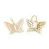 Brass Micro Pave Clear Cubic Zirconia Charms ZIRC-B010-41G-2