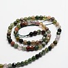 Faceted Natural Indian Agate Round Beads Strands X-G-E318A-4mm-01-2