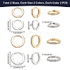 AHADERMAKER 8Pcs 4 Style 316 Surgical Stainless Steel Hoop Earrings with Clear Glass for Women EJEW-GA0005-05-2