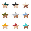 Beadthoven 18Pcs 9 Colors Resin & Walnut Wood Pendants RESI-BT0001-08-9