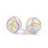 UV Plating Rainbow Iridescent Acrylic Enamel Beads LS-OACR-I003-15A-1
