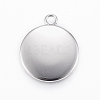 304 Stainless Steel Pendant Cabochon Settings STAS-E146-18P-16mm-2