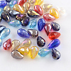 AB-Color Plated Teardrop Glass Beads EGLA-R104-8x11-1