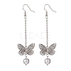 Brass Butterfly Dangle Earrings EJEW-JE06664-2