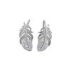 Alloy Rhinestone Feather Stud Earrings for Women WG36FE1-01-5