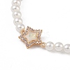 Brass Pave Clear Cubic Zirconia Star Link Chain Bracelets BJEW-M321-01A-2