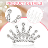 CHGCRAFT 15Pcs 3 Style Crown Alloy Rhinestones Hair Combs FIND-CA0005-94-5