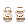 Brass Micro Pave Clear Cubic Zirconia Charms KK-S359-095-RS-2