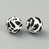Leopar Print Pattern Silicone Beads SIL-TAC0003-06C-1