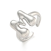 Brass Letter Open Cuff Rings for Women RJEW-G313-01M-P-1