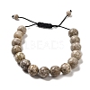 12.5mm Round Natural Maifanite Braided Bead Bracelets for Women Men BJEW-C060-01U-1