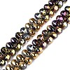 Electroplate Baking Paint Transparent Glass Beads Strands GL-N005-02A-C05-1