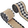 2 Rolls 2 Colors Imitation Burlap Ribbon DIY-CY0001-75-1