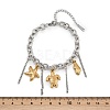 304 Stainless Steel Charm Bracelets BJEW-C116-01GP-3