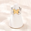 304 Stainless Steel Double Color Cuff Rings RJEW-S635-01GP-17-2