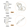 4Pcs 2 Styles 925 Sterling Silver S-Shaped Hook Clasps STER-GO0001-16-2