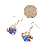 Glass Lantern Dangle Earrings EJEW-MZ00629-01-4
