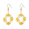 Bling Glass Beads Braided Dangle Earrings EJEW-JE04741-4