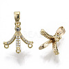 Brass Micro Pave Cubic Zirconia Peg Bails Charms KK-N233-042-NF-2