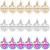 18Pcs 3 Colors 304 Stainless Steel Pendant STAS-DC0012-34-1