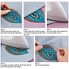 AHADEMAKER 20Pcs 10 Colors Self Adhesive Peacock Feathers Polyester Embroidery Cloth Patches DIY-GA0003-36-3