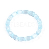 Dyed Natural Selenite Column Beaded Stretch Bracelets for Women BJEW-I312-05B-4