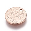 Ion Plating(IP) 304 Stainless Steel Textured Pendants STAS-I098-01-10mm-RG-1