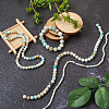 4 Strands 4 Style Natural Frosted Flower Amazonite Round Beads G-TA0001-31-12