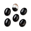 Natural Dyed & Heated Black Agate Cabochons G-G145-01B-31-1