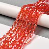 Transparent Electroplate Glass Beads Strands GLAA-F029-4mm-A14-4