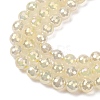 Electroplated Natural Agate Beads Strands G-B191-A07-8mm-02-3