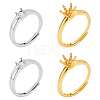 8Pcs 2 Colors Adjustable Brass Ring Components KK-WR0001-85-1
