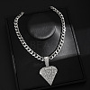 Hip-hop Style Zinc Alloy Crystal Rhinestone Pendant Cuban Link Chain Necklaces FS-WG425B8-10-1
